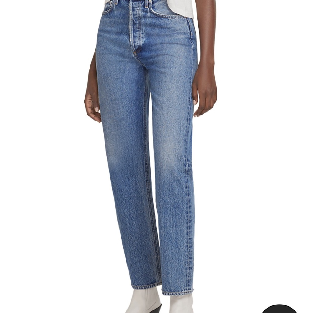 Agolde 90's Pinch Waist High Rise Straight Leg Jeans in Navigate